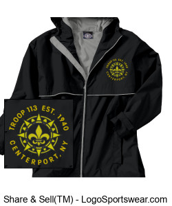 Rain Jacket with Troop Logo Design Zoom